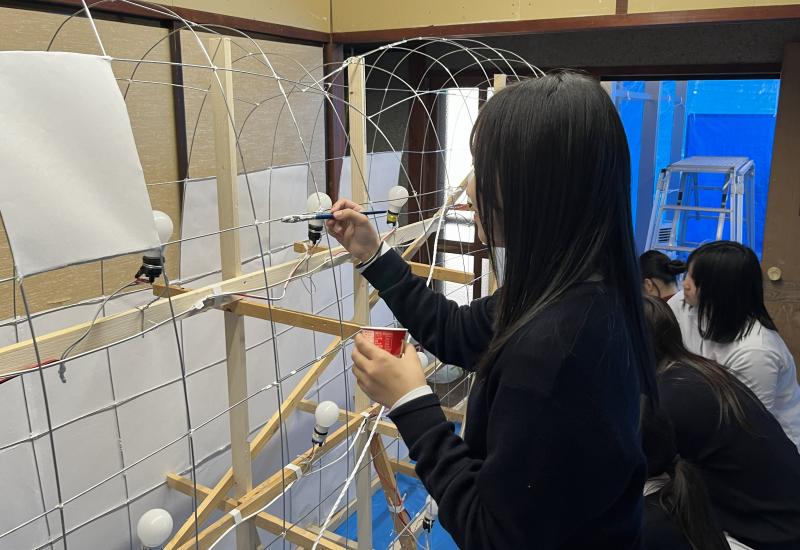 石江江渡下町会子どもねぶた紙貼りレクチャー（5月20日、22日）